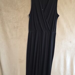 INC International Concepts Black Sleeveless Wrap Jumpsuit